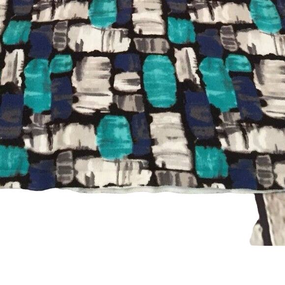 Emma James Sweater Womens Small Cropped Cardigan Blue‎ Gray Black Artsy Print - Picture 7 of 7